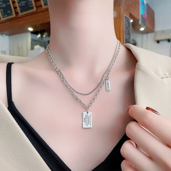 chaosheng s925 sterling silver double layer english letter brand necklace net red versatile cool wind trend hip hop clavicle chain female
chaosheng s925 sterling silver double layer english letter brand necklace net red versatile cool wind trend hip hop clavicle chain female