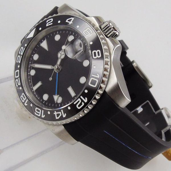 wristwatches gmt mechanical men wristwatch sapphire glass rubber band nologo dial rotating bezel, Slivery;brown
wristwatches gmt mechanical men wristwatch sapphire glass rubber band nologo dial rotating bezel, Slivery;brown