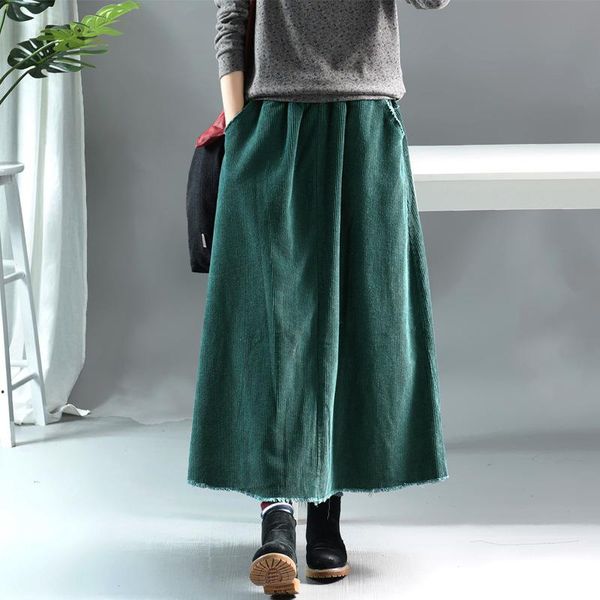 skirts literary burrs corduroy bust a word women long skirt girl show thin elastic waist leisure, Black
skirts literary burrs corduroy bust a word women long skirt girl show thin elastic waist leisure, Black
