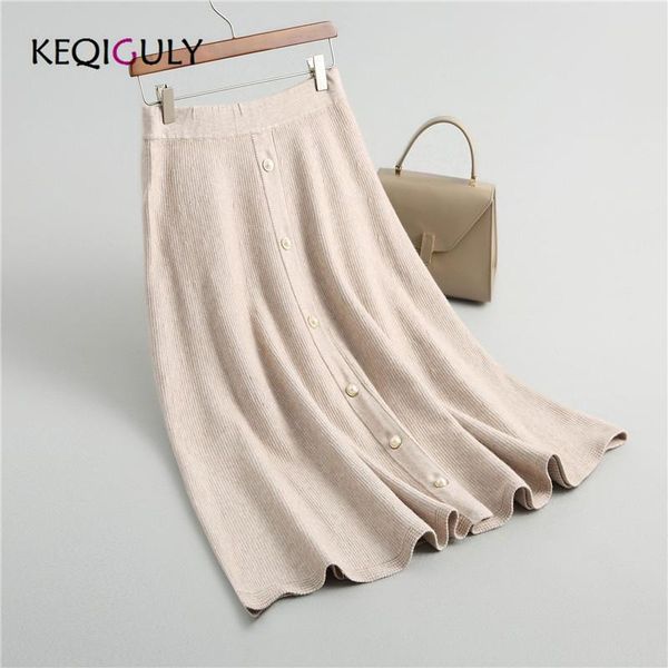 skirts 2021 elegant autumn winter knit women sweater a-line long skirt lady vintage button decoration p2257, Black
skirts 2021 elegant autumn winter knit women sweater a-line long skirt lady vintage button decoration p2257, Black