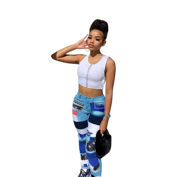 designer washed jeans fashion leggings print panelled womens pencil casual mid waist long pants females clothing, Blue
designer washed jeans fashion leggings print panelled womens pencil casual mid waist long pants females clothing, Blue