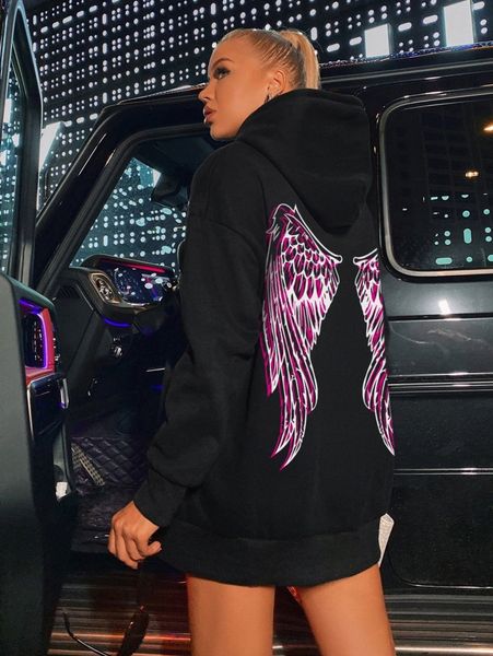 slogan and wings print thermal lined hoodie w5om#, White;black
slogan and wings print thermal lined hoodie w5om#, White;black