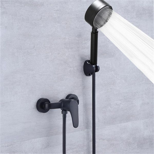 bathroom shower sets faucet, black matte brass, and cold water mixer, wall mounted, with abs high-pressure head
bathroom shower sets faucet, black matte brass, and cold water mixer, wall mounted, with abs high-pressure head