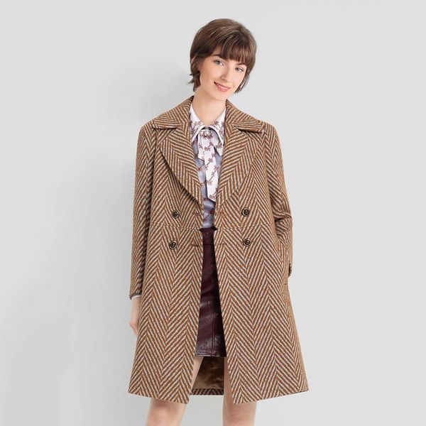 women's wool & blends vintage women woolen coat autumn winter elegant wide lapel office lady double breasted jacket outwear female, Black
women's wool & blends vintage women woolen coat autumn winter elegant wide lapel office lady double breasted jacket outwear female, Black