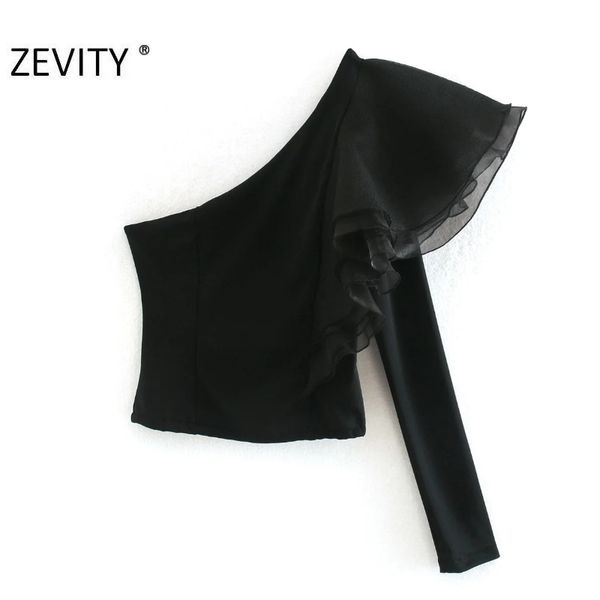 zevity women fashion cascading ruffle single shoulder black blouse female asymmetrical casual shirts chic blusas ls7305 210419, White
zevity women fashion cascading ruffle single shoulder black blouse female asymmetrical casual shirts chic blusas ls7305 210419, White
