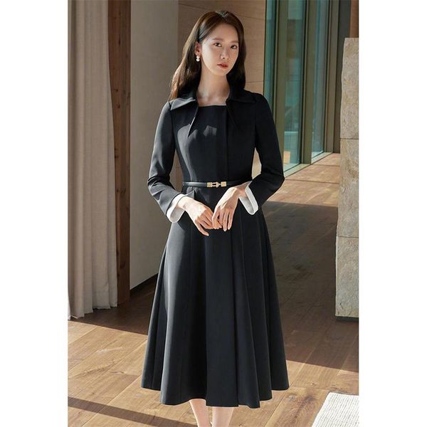 casual dresses women elegant dress autumn designer runway turn down collar long sleeves patchwork party coat vestidos, Black;gray
casual dresses women elegant dress autumn designer runway turn down collar long sleeves patchwork party coat vestidos, Black;gray