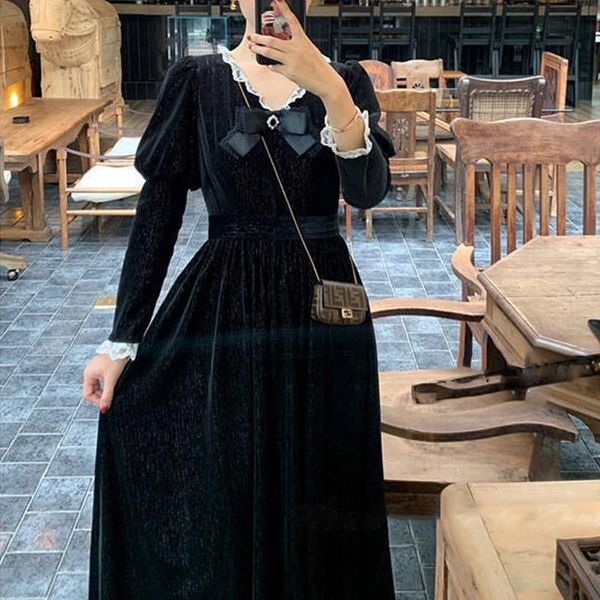 evening black dress party high waist women one-piece korean casual elegant dresses long lace bow v-neck autumn 2021 female, Black;gray
evening black dress party high waist women one-piece korean casual elegant dresses long lace bow v-neck autumn 2021 female, Black;gray