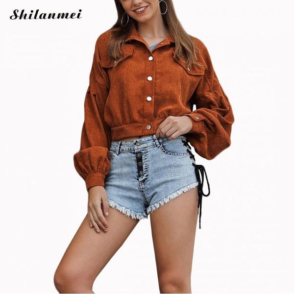 women's jackets 2021 autumn winter women corduroy coat single breasted short female lantern sleeve harajuku street coats chaqueta mujer, Black;brown
women's jackets 2021 autumn winter women corduroy coat single breasted short female lantern sleeve harajuku street coats chaqueta mujer, Black;brown
