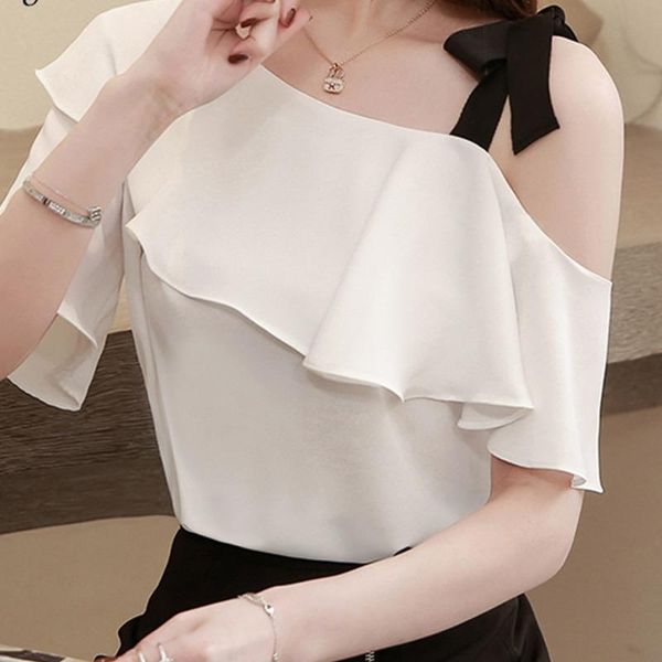 women's blouses & shirts women off shoulder summer 2021 blusas mujer de moda short sleeve chiffon blouse elegant female and, White
women's blouses & shirts women off shoulder summer 2021 blusas mujer de moda short sleeve chiffon blouse elegant female and, White
