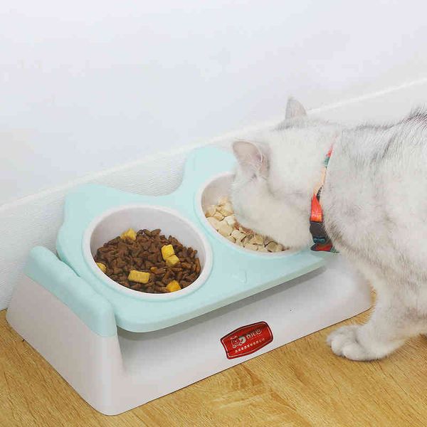 pet cat bowl with raised stand non-slip dual-use double bowls for dog cat eating feeder drinking dispenser pets feeding supplies
pet cat bowl with raised stand non-slip dual-use double bowls for dog cat eating feeder drinking dispenser pets feeding supplies