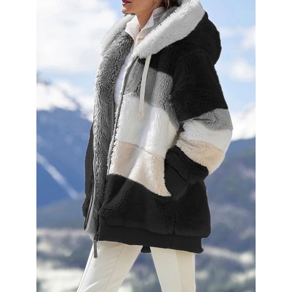 winter fashion womens coat new casual hooded zipper ladies clothes cashmere women jaet stitching plaid ladies coats, Black
winter fashion womens coat new casual hooded zipper ladies clothes cashmere women jaet stitching plaid ladies coats, Black