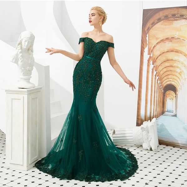 party dresses dark green prom dress off shoulder mermaid appliques beading formal long sweep train evening gowns abito da sera, White;black
party dresses dark green prom dress off shoulder mermaid appliques beading formal long sweep train evening gowns abito da sera, White;black