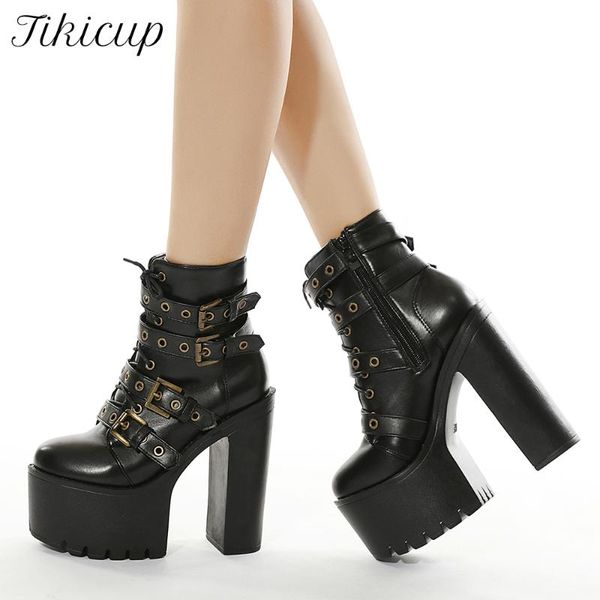 boots tikicup all black women chunky platform wild alternative ultra high heels short booties goth cosplay shoes with belts
boots tikicup all black women chunky platform wild alternative ultra high heels short booties goth cosplay shoes with belts