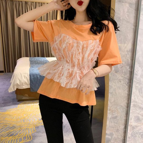 women's t-shirt 2021 summer lace stitching fat mm loose short sleeve waist back base shirt 200kg female[delivery within 15, White
women's t-shirt 2021 summer lace stitching fat mm loose short sleeve waist back base shirt 200kg female[delivery within 15, White