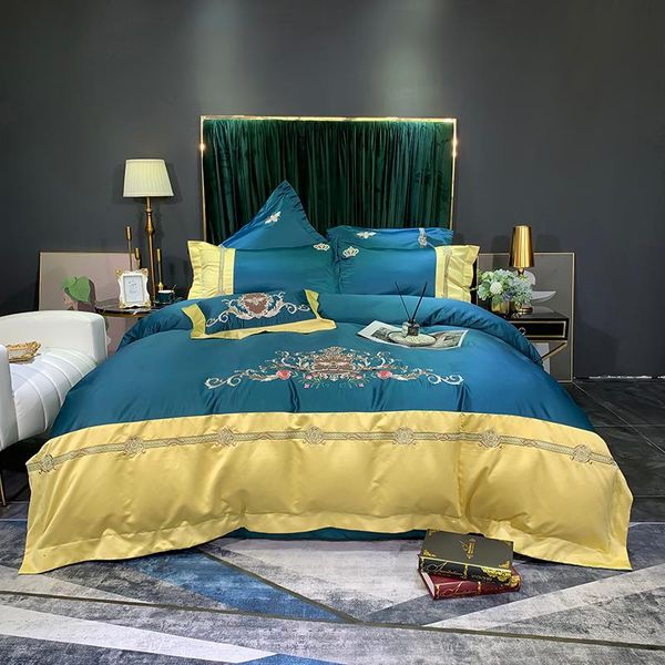 bedding sets luxury blue yellow splicing embroidery 600tc silk cotton set home bed duvet textile double pillowcases cover linen
bedding sets luxury blue yellow splicing embroidery 600tc silk cotton set home bed duvet textile double pillowcases cover linen