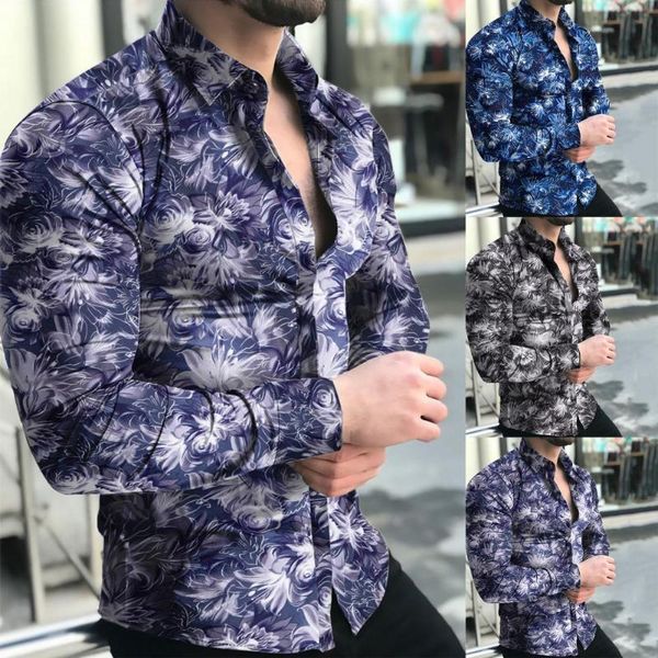 men's casual shirts fashion summer shirt floral print button long sleeve all-match breathable lapel party, White;black
men's casual shirts fashion summer shirt floral print button long sleeve all-match breathable lapel party, White;black