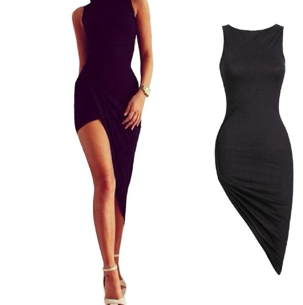 women sleeveless party split irregular dress black night club bodycon summer casual fashion dresses, Black;gray
women sleeveless party split irregular dress black night club bodycon summer casual fashion dresses, Black;gray