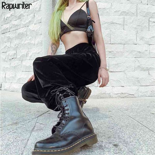 gothic women pants harajuku velvet bandage spring stretch high waist loose streetwear jogger 210510, Black;white
gothic women pants harajuku velvet bandage spring stretch high waist loose streetwear jogger 210510, Black;white