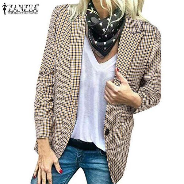 women's suits & blazers femme casual baggy jacket shoulder pad blazer women long sleeved thin coat plaid printed lapel collar pocket, White;black
women's suits & blazers femme casual baggy jacket shoulder pad blazer women long sleeved thin coat plaid printed lapel collar pocket, White;black