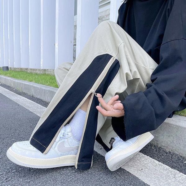 men's pants large size cotton casual men fashion zipper wide-leg streetwear loose hip-hop straight trousers, Black
men's pants large size cotton casual men fashion zipper wide-leg streetwear loose hip-hop straight trousers, Black