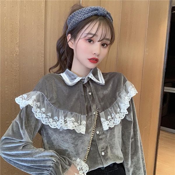 spring autumn velour lace up ladies loose women fashion brand casual blusas ruffles mujer de moda blouses & shirts ulzzang women's, White
spring autumn velour lace up ladies loose women fashion brand casual blusas ruffles mujer de moda blouses & shirts ulzzang women's, White