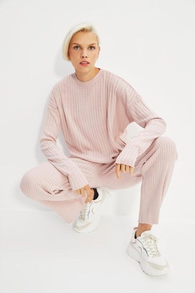 women's two piece pants trendyol wick braided knitwear sub-suit twoaw22au0074, White
women's two piece pants trendyol wick braided knitwear sub-suit twoaw22au0074, White