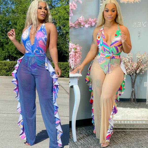 women's swimwear women ruffles side ruched wide leg jumpsuit long loose high waist mesh see through one piece bodycon romper outfit pla, White;black
women's swimwear women ruffles side ruched wide leg jumpsuit long loose high waist mesh see through one piece bodycon romper outfit pla, White;black
