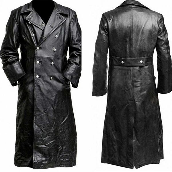 men's jackets nice button closure leather jacket long length trench coat lapel style collar premium officer black, Black;brown
men's jackets nice button closure leather jacket long length trench coat lapel style collar premium officer black, Black;brown