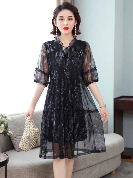 women summer fashion floral dress mom's slimming dress large size loose cover belly hollow out comfort breathe y elegant 210528, Black;gray
women summer fashion floral dress mom's slimming dress large size loose cover belly hollow out comfort breathe y elegant 210528, Black;gray