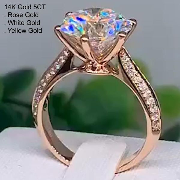 cluster rings 14k rose gold 5 moissanite diamond ring women round classic trendy wedding party engagement anniversary ct d color, Golden;silver
cluster rings 14k rose gold 5 moissanite diamond ring women round classic trendy wedding party engagement anniversary ct d color, Golden;silver