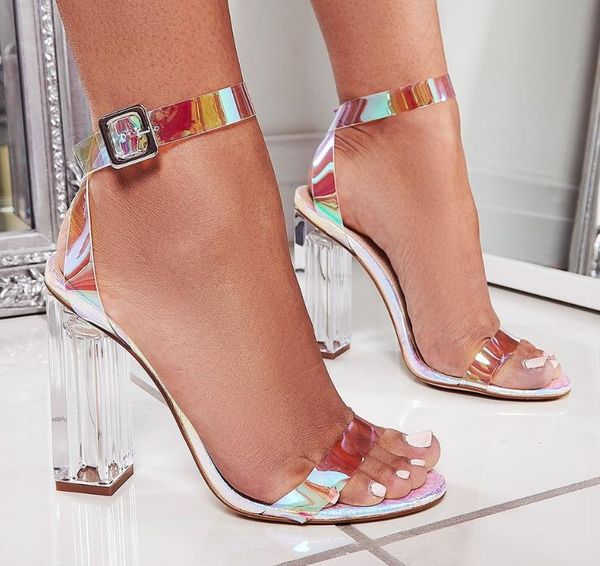 women sandals shoes celebrity wearing simple style pvc clear colorful transparent strappy buckle high heels, Black
women sandals shoes celebrity wearing simple style pvc clear colorful transparent strappy buckle high heels, Black