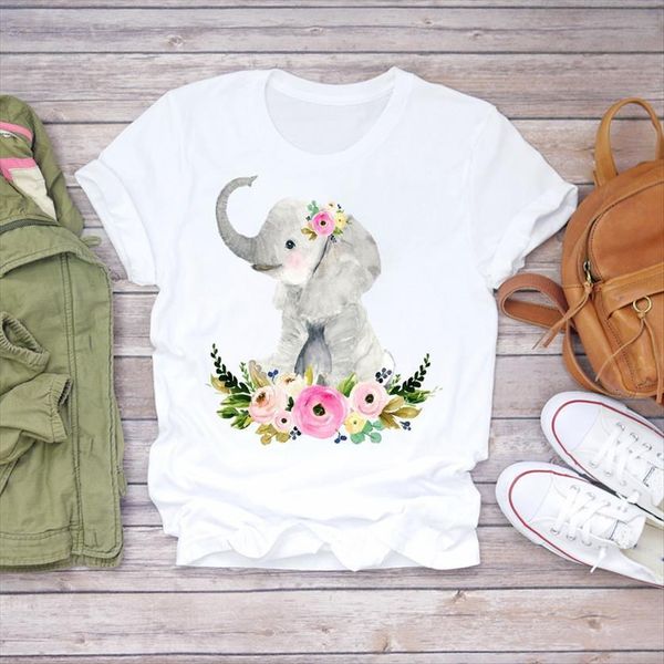 cartoon flower floral cute women t shirt sweet elephant clothes ladies graphic female tee, White
cartoon flower floral cute women t shirt sweet elephant clothes ladies graphic female tee, White
