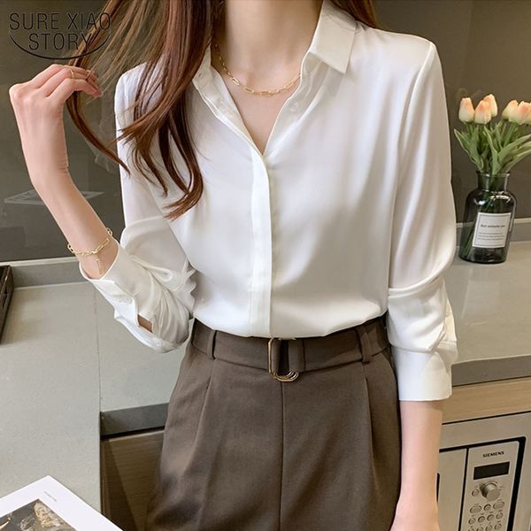 spring turn-down collar office satin shirt blouses women long sleeve casual chiffon loose solid 12803 210508, White
spring turn-down collar office satin shirt blouses women long sleeve casual chiffon loose solid 12803 210508, White