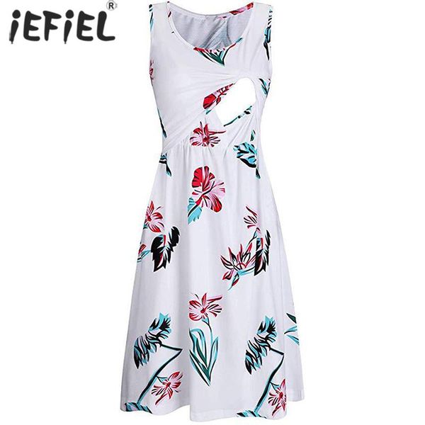 summer pregnant women dress maternity clothes floral tunic sleeveless breastfeeding nursing pregnancy dresses, White
summer pregnant women dress maternity clothes floral tunic sleeveless breastfeeding nursing pregnancy dresses, White