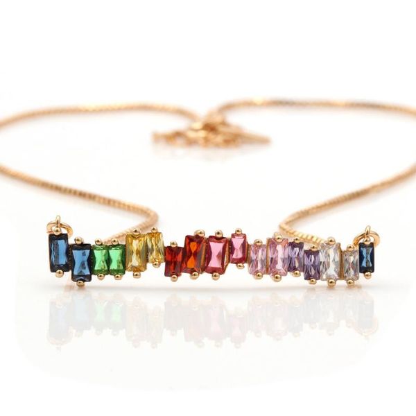 chains ins style simple zircon pendant necklace with gold plating copper and micro-inlaid cubic zirconia rainbow necklaces, Silver
chains ins style simple zircon pendant necklace with gold plating copper and micro-inlaid cubic zirconia rainbow necklaces, Silver