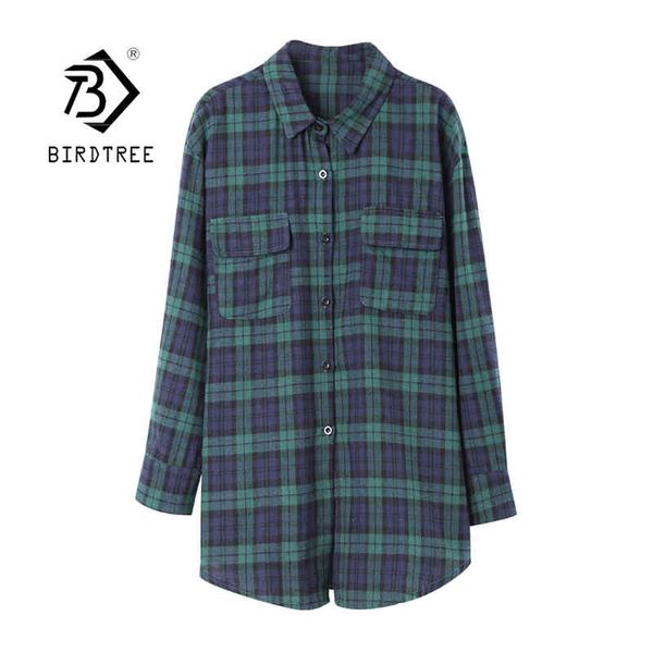 fashion women's spring plaid korean style loose cotton blouse turn down collar office shirt mid-length casual t12801x 210419, White
fashion women's spring plaid korean style loose cotton blouse turn down collar office shirt mid-length casual t12801x 210419, White