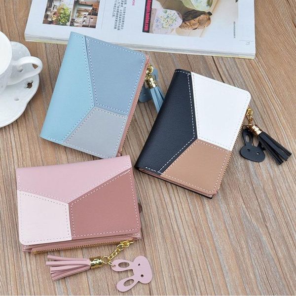 wallets 2021 women bifold wallet pu leather clutch card holder coin purse lady short bags tassel patchwork cute fashion, Red;black
wallets 2021 women bifold wallet pu leather clutch card holder coin purse lady short bags tassel patchwork cute fashion, Red;black