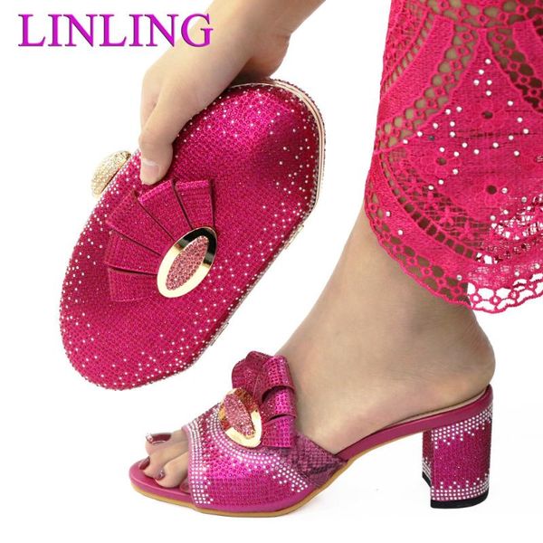 selling italian design 2021 est fashion and elegant fuchsia color crystal style noble women shoes bag set for party dress, Black
selling italian design 2021 est fashion and elegant fuchsia color crystal style noble women shoes bag set for party dress, Black