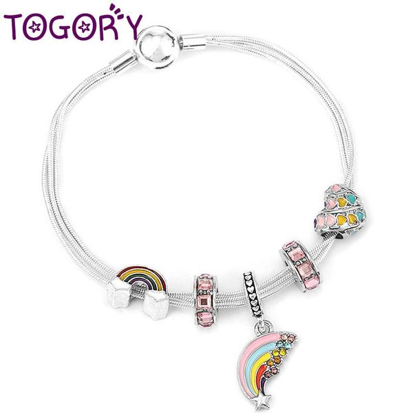 charm bracelets togory silver plated rainbow of love beads with color chain bangles for women diy jewelry gift, Golden;silver
charm bracelets togory silver plated rainbow of love beads with color chain bangles for women diy jewelry gift, Golden;silver
