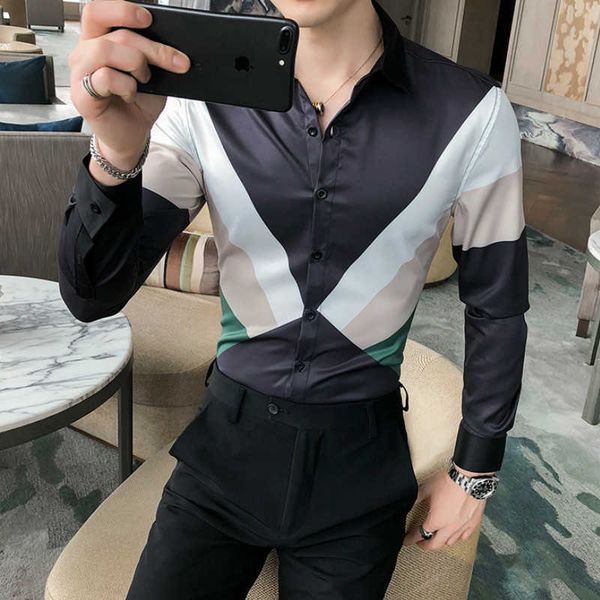 autumn shirts for men camisa masculina british style simple color matching slim long-sleeved shirt streetwear social blouse 210527, White;black
autumn shirts for men camisa masculina british style simple color matching slim long-sleeved shirt streetwear social blouse 210527, White;black