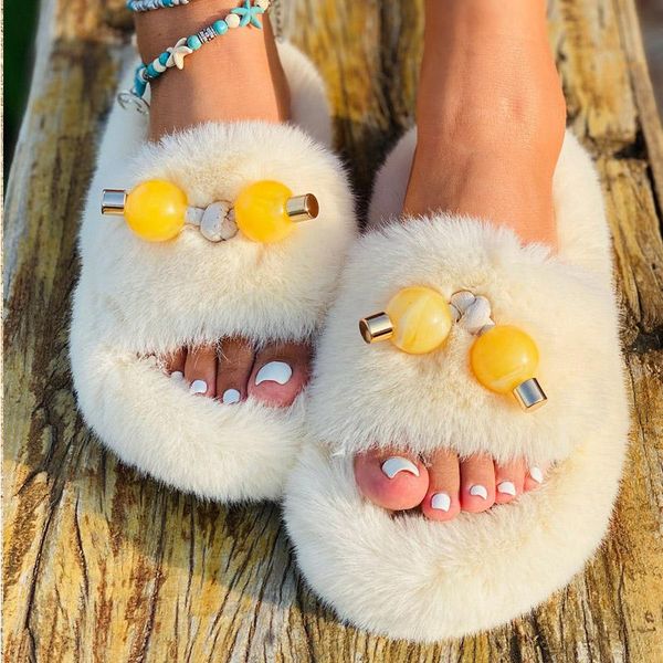 winter slippers women furry warm fur slides shoes fluffy flat sandals female plush home, Black
winter slippers women furry warm fur slides shoes fluffy flat sandals female plush home, Black