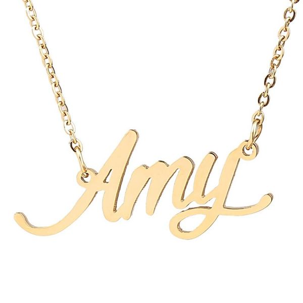 pendant necklaces amy name necklace personalised stainless steel women choker 18k gold plated alphabet letter jewelry friends gift, Silver
pendant necklaces amy name necklace personalised stainless steel women choker 18k gold plated alphabet letter jewelry friends gift, Silver