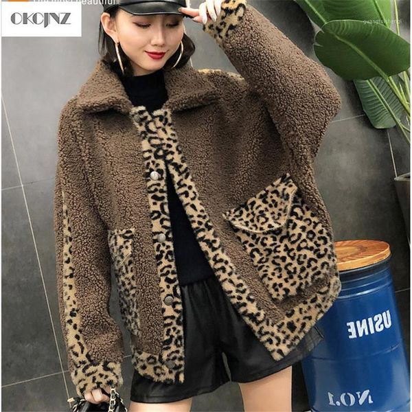 short lamb fur cotton coat female autumn winter thick leopard outerwear stitching loose fashion parka women yy227, Black
short lamb fur cotton coat female autumn winter thick leopard outerwear stitching loose fashion parka women yy227, Black