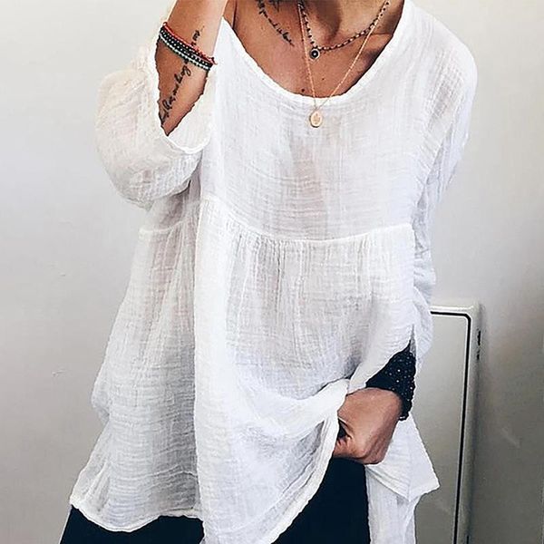 women's blouses & shirts plus size fashion cotton linen blouse shirt solid loose o-neck casual summer ladies female women 3/4 sleeve b, White
women's blouses & shirts plus size fashion cotton linen blouse shirt solid loose o-neck casual summer ladies female women 3/4 sleeve b, White