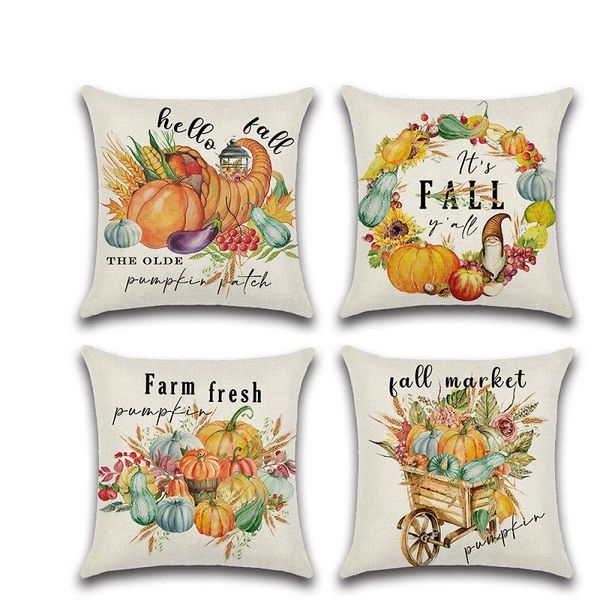 

cushion/decorative pillow happy fall pumpkin car printed cushion cover kussenhoes square throw pillowcase sofa home thanksgiving decor acces