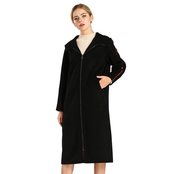 women's wool & blends double-faced cashmere coat autumn and winter 2021 korean sports style long hooded casual fashion solid, Black
women's wool & blends double-faced cashmere coat autumn and winter 2021 korean sports style long hooded casual fashion solid, Black
