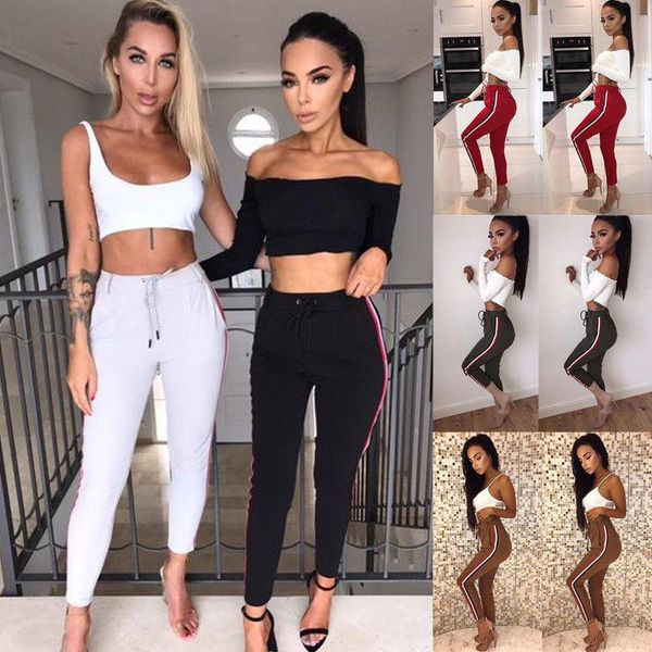 summer fashion trousers for women side striped pants casual high elastic waist drawstring slim pencil female women's jumpsuits & romper, Black;white
summer fashion trousers for women side striped pants casual high elastic waist drawstring slim pencil female women's jumpsuits & romper, Black;white