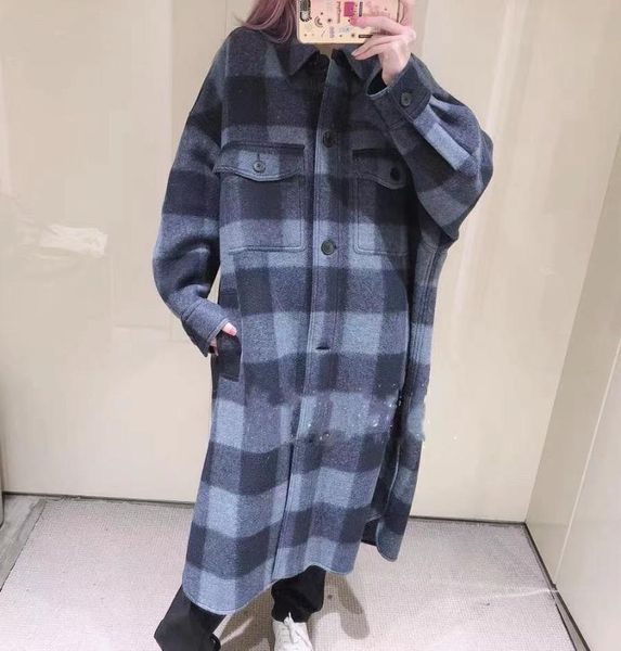 women's wool & blends women coat 2021 fall and winter lapel plaid mid-length long-sleeved loose woolen, Black
women's wool & blends women coat 2021 fall and winter lapel plaid mid-length long-sleeved loose woolen, Black