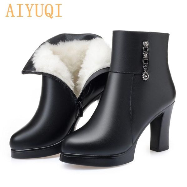 boots women's winter high heel 2021 genuine leather fashion platform short shiny office women ankle, Black
boots women's winter high heel 2021 genuine leather fashion platform short shiny office women ankle, Black