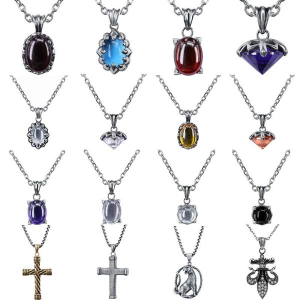 pendant necklaces zemo stainless steel punk rock chain necklace for men women cross round zirconia gothic hip hop jwewlry, Silver
pendant necklaces zemo stainless steel punk rock chain necklace for men women cross round zirconia gothic hip hop jwewlry, Silver